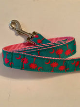 Load image into Gallery viewer, Dog Collar Green with Pink webbing