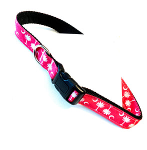 Dog Collar Pink with White trees