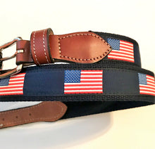 Load image into Gallery viewer, Belt American Flag on Navy
