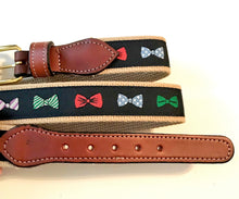 Load image into Gallery viewer, Belt Navy with Bow Ties
